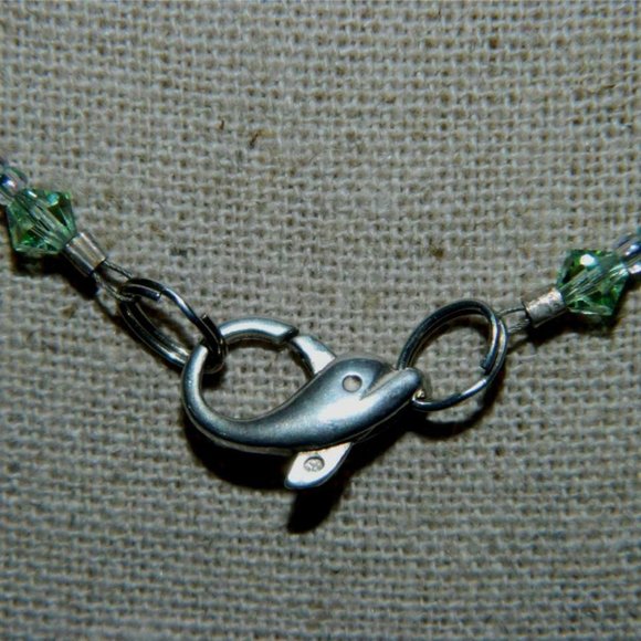 Swarovski Crystal Beaded Hand Strung Necklace w/Aquamarine briolette .925 Clasp - Picture 4 of 5